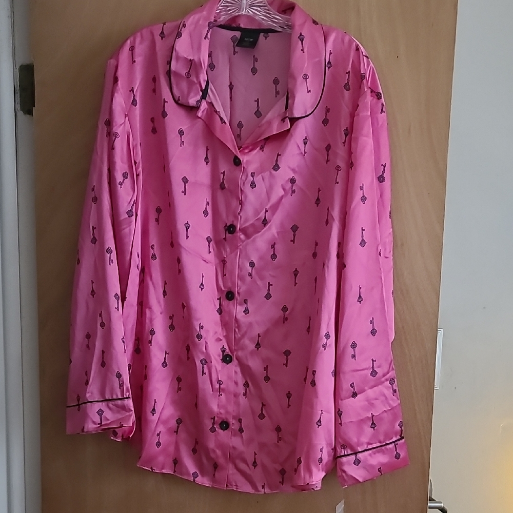 Pink Satin Pajama 2-piece Set